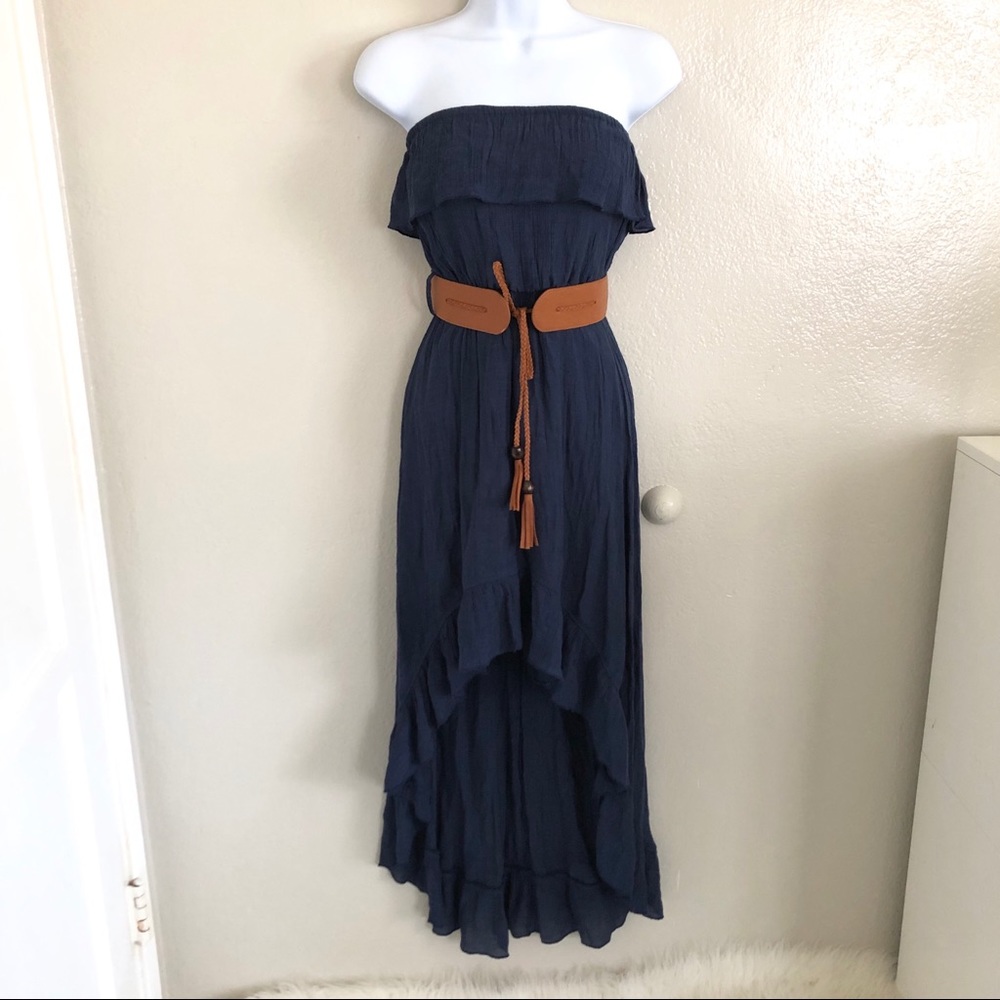 Wet Seal Navy Blue High Low Maxi Dress Size XS